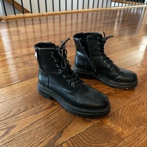 Black Lace-Up Ankle Boots